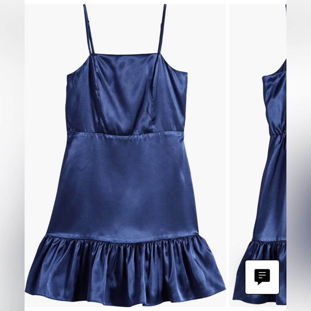Elegant Navy Satin Kids Formal Dress